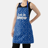 Tablier Word Art - Laisser neiger avec Arrière - plan neig (Insitu)