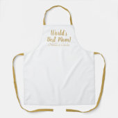 Tablier World’s Best Mom gold custom script mignon (Recto)