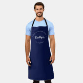 Tablier World's Best Chef daddy Navy blue Personalized  (Porté)