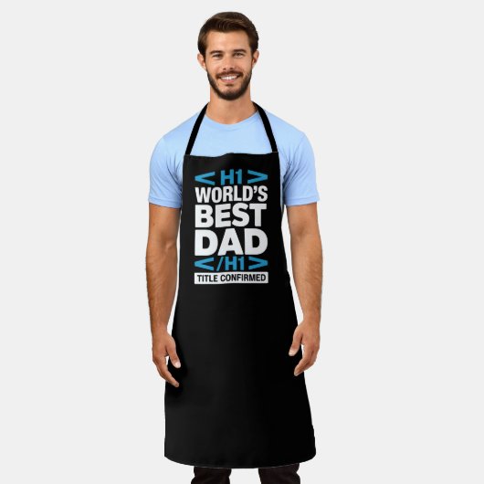 Tablier World's Best Dad H1 HTML Code Grilling (Porté)