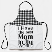 Tablier Worlds Best Mom Élégant noir et blanc Script (Recto)