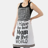Tablier Worlds Best Mom Élégant noir et blanc Script (Insitu)