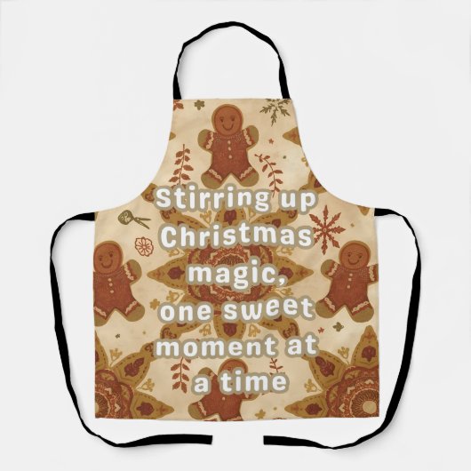 Tablier XMAS Retro‑Boho Gingerbread Magic Chef (Recto)