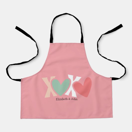 Tablier "XOXO" coloré de la Saint-Valentin (Recto)