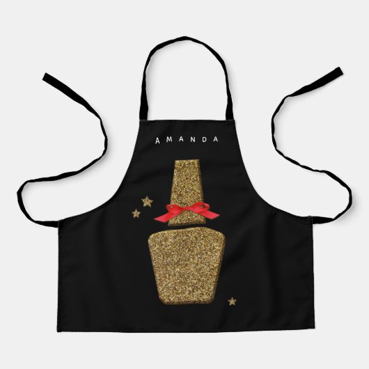 Tablier XS Nail SALON - Polissage à ongles doré no (Recto)