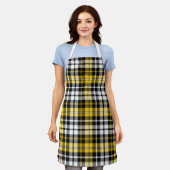Tablier Yellow Black White Plaid Tartan Pattern Design  (Porté)