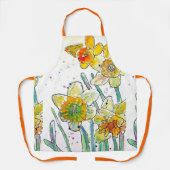 Tablier Yellow Daffodil Daffodils flower floral Watercolor (Recto)