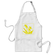 YELLOW - Delantal con Flor del paraíso en amarill 