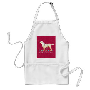 Tablier Yellow Labrador Retriever Merry Christmas Design
