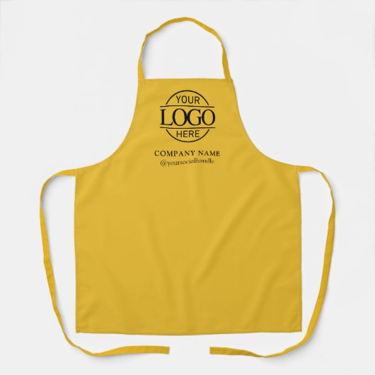 Tablier Yellow Personalized Apron with Logo Custom Uniform (Recto)
