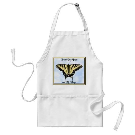 Tablier Yellow Swallowtail Butterfly Blue Sky Personalized (Devant)