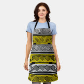 Tablier Yellow White Black Greek Key Fret Pattern Design  (Porté)