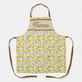 Tablier Yellow Wildflowers Pattern Monogram Name (Recto)