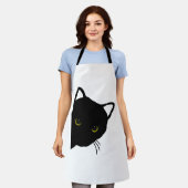 Tablier yeux de chat noir à gauche (Porté)
