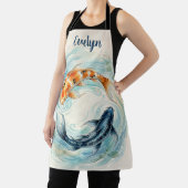 Tablier Yin Yang Poisson Koi Aquarelle (Insitu)