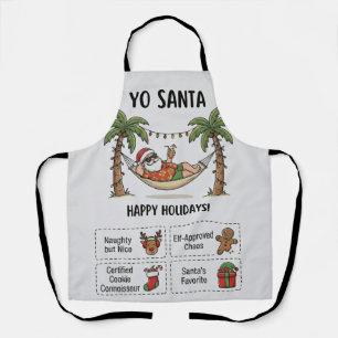 Tablier Yo Santa Drôle de Noël d'été Tropical Fêtes