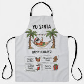 Tablier Yo Santa Drôle Été Noël Tropical Vacances (Recto)
