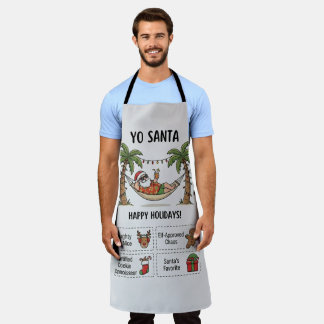 Tablier Yo Santa Drôle Été Noël Tropical Vacances