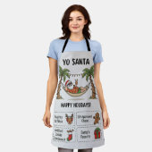 Tablier Yo Santa Funny Summer Christmas Tropical Holiday (Porté)