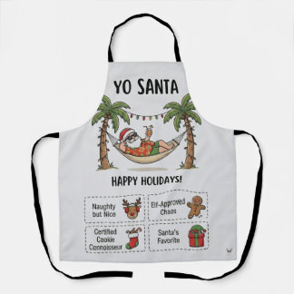 Tablier Yo Santa Funny Summer Christmas Tropical Holiday