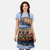 Tablier Yorkipoo Christmas Boat Holiday (Porté)