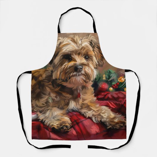 Tablier Yorkipoo Fête de Noël Festive (Recto)