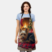 Tablier Yorkshire Terrier Cozy Christmas Evening Painting (Porté)