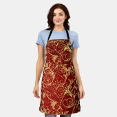 Tablier Yuletide Opulence : Threads dorés de Noël (Porté)