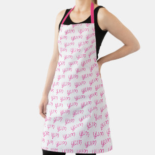 Tablier Yum Yum Pink Typographie amusante