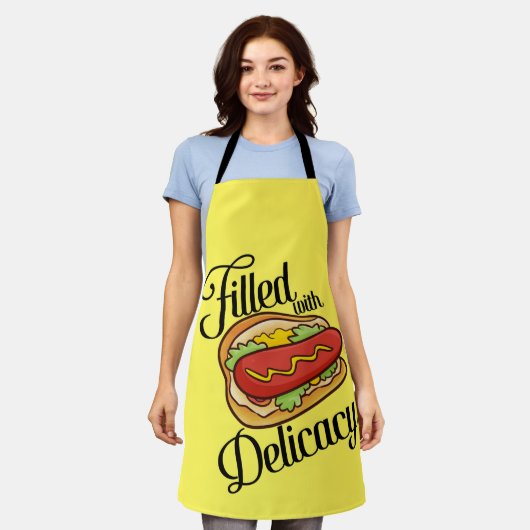 Tablier Yummy Delicacy Hotdog Carton Apron (Porté)