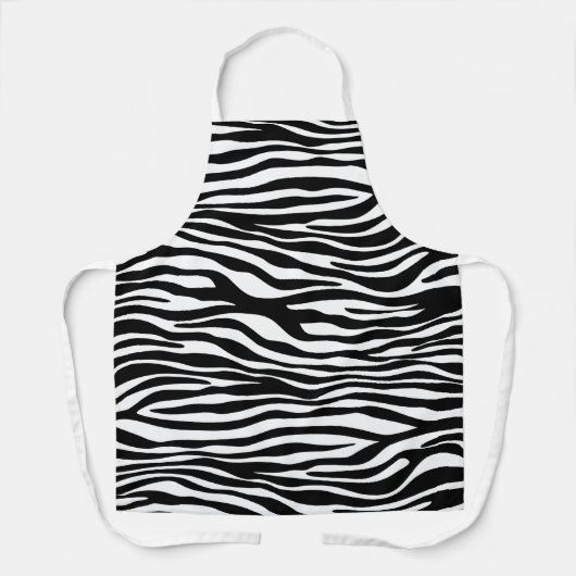 Tablier Zebra Print, Zebra Stripes, Noir Et Blanc (Recto)
