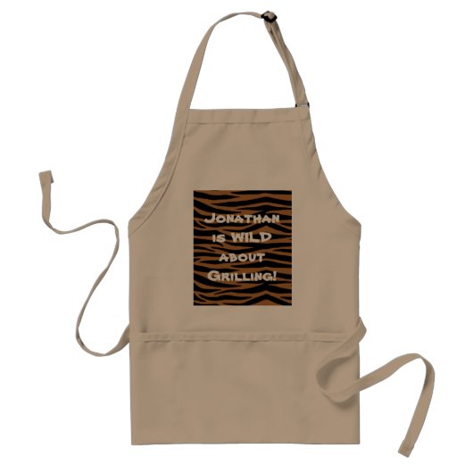Tablier Zebra Stripes Brown (Devant)