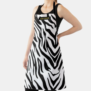Tablier Zebra Stripes personnalise le noir