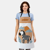 Tablier Zèbre Fantaisiste Inspiré du Style Scandinave (Porté)