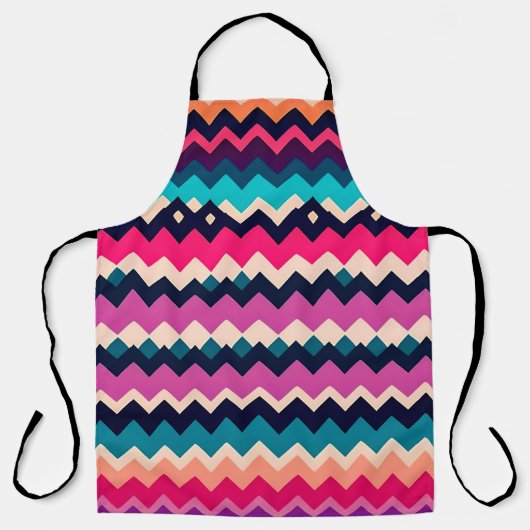 Tablier Zigzag Chevron Design Motif coloré (Recto)