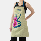 Tablier Zinnia Flowers Monogramme Initiale B Nom (Insitu)