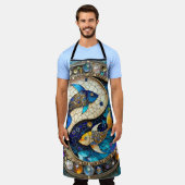 Tablier Zodiac - Poissons de poisson Yin et Yang (Porté)