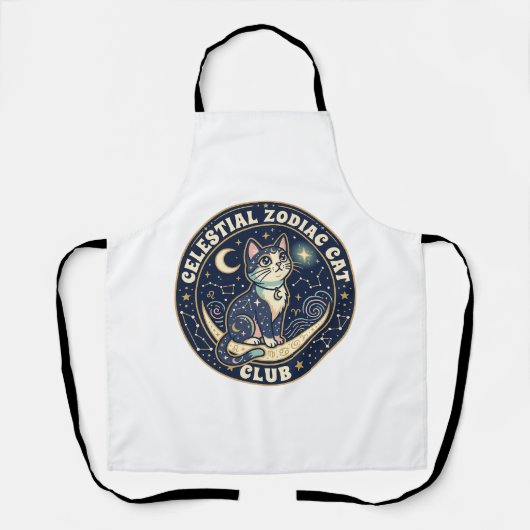 Tablier Zodiaque céleste Chat Mignon T-Shirt Design - Cel (Recto)
