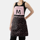 Tablier Zones modernes Nom personnalisé & Monogramme Rose (Insitu)