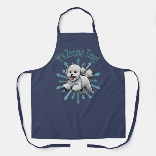 Tablier Zoomie Time Bichon Frise (Recto)