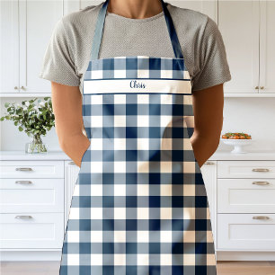 Tabliers à carreaux Gingham Bleu Marine