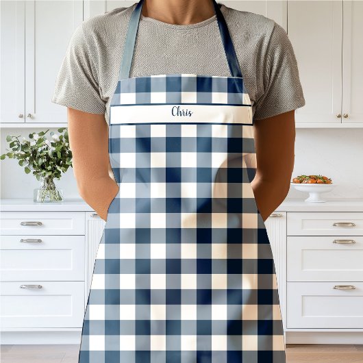 Tabliers à carreaux Gingham Bleu Marine