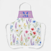 Tabliers à monogramme fleuri de fleurs sauvages (Recto)