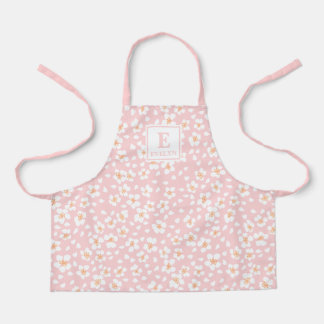 Tabliers à monogramme floral rose pour filles ou m