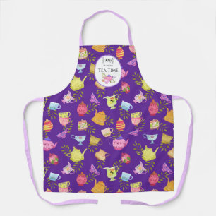 Tabliers à motif complet violet pour pots et tasse