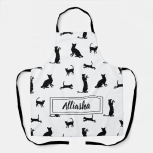 Tabliers à motif de silhouette de chat noir person