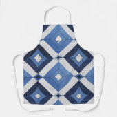 Tabliers à motif géométrique bleu (Recto)