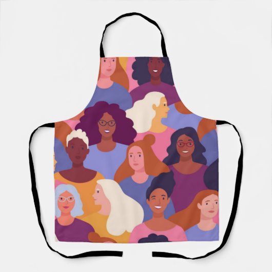 Tabliers à motif rétro Femmes du monde (Recto)