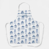 Tabliers à pagodes en chinoiserie bleue et blanche (Recto)