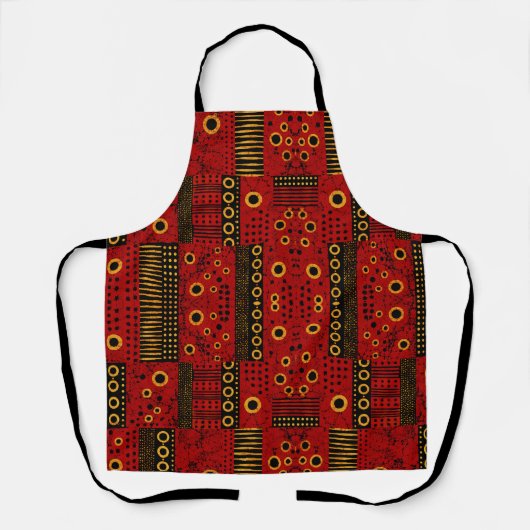 Tabliers africain rouge soleil éclaté patchwork tr (Recto)